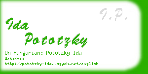 ida pototzky business card